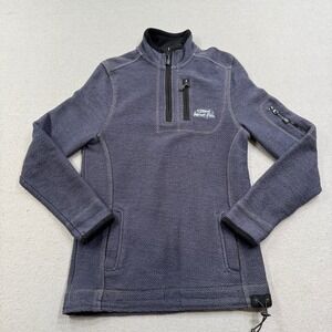 Weird Fish Sweater Men's Small Navy Quarter Zip Macaroni Knit Coastal Casual